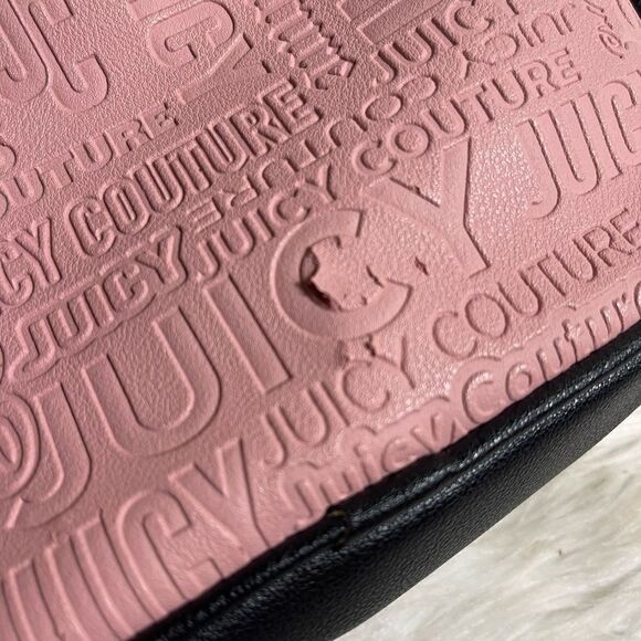 Juicy Couture Vinyl Blush Pink Gothic Word play Small Backpack with black trims main image 6